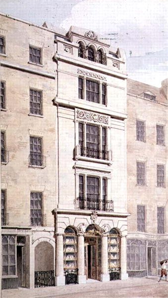 Rundell, Bridge ve Rundell, 32 Ludgate Hill, 1826 (kağıt üzerinde wc) by John Clement Meade