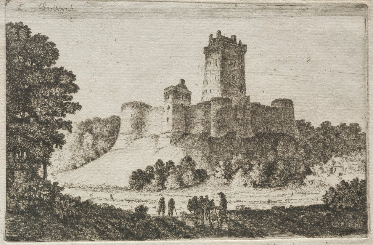 Doğudan Borthwick Kalesi by John Clerk of Eldin