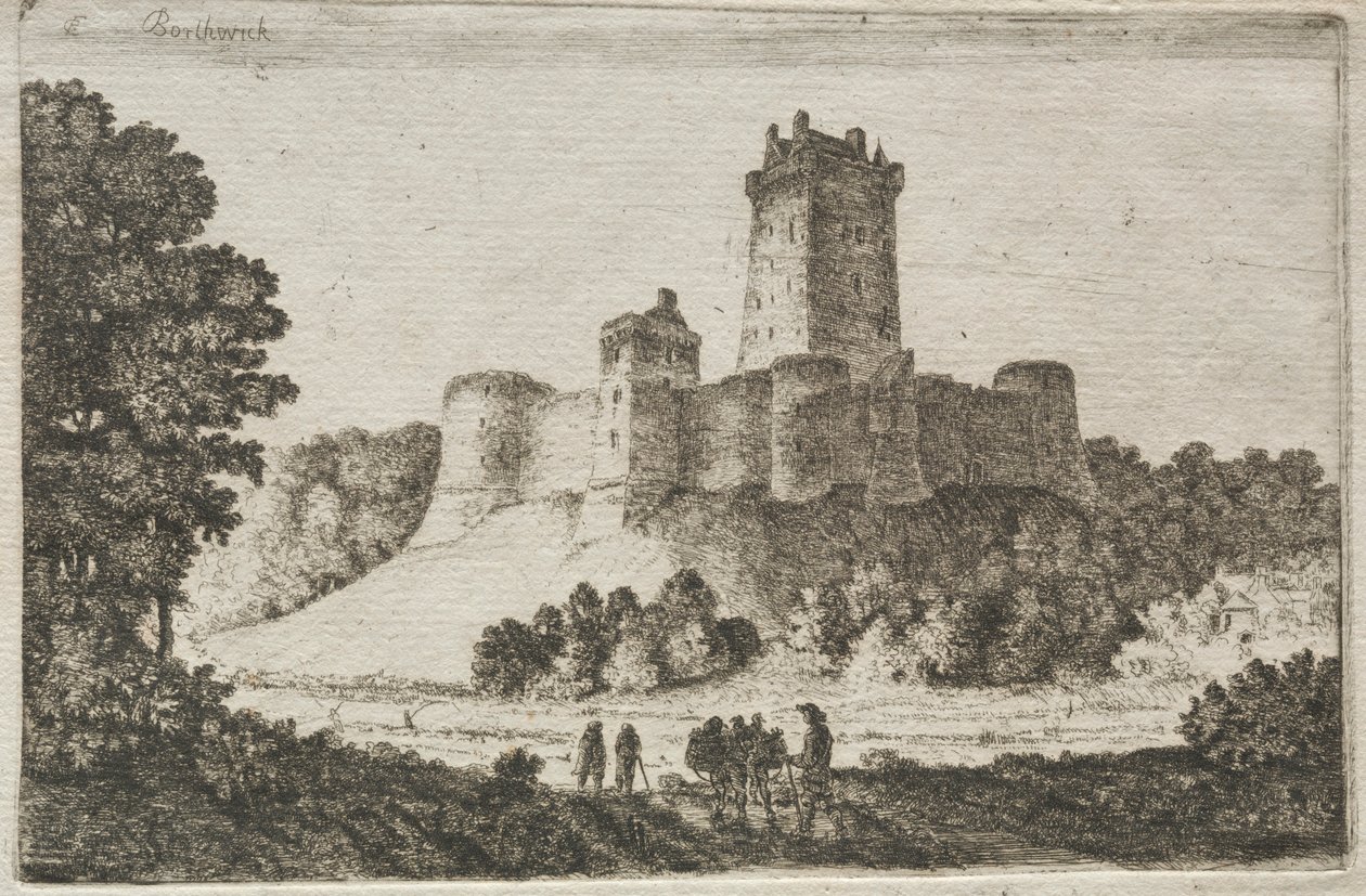 Doğudan Borthwick Kalesi. by John Clerk of Eldin