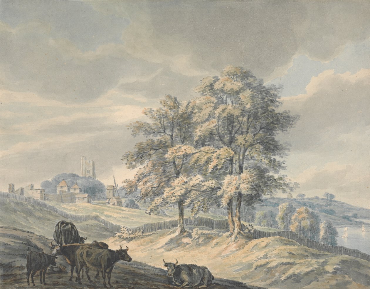 Margaret's, Rochester, Kent'e bakan görünüm by John Cleveley the Younger