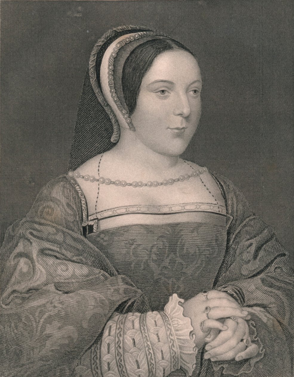 Margaret Tudor. İskoçya Kraliçesi, c1525, 19. yüzyılın başları. by John Cochran