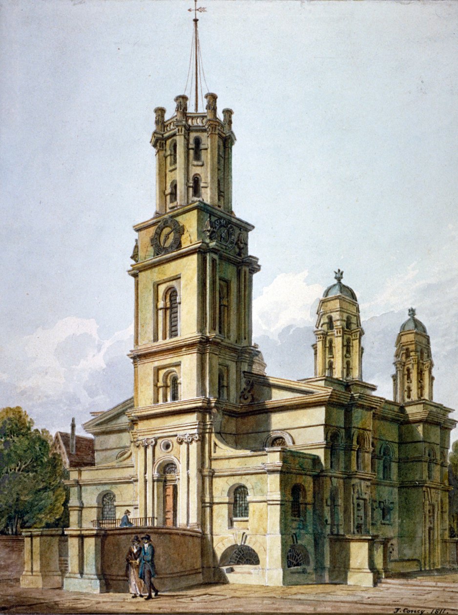 Doğudaki St George Kilisesi, Stepney, Londra, 1811 by John Coney