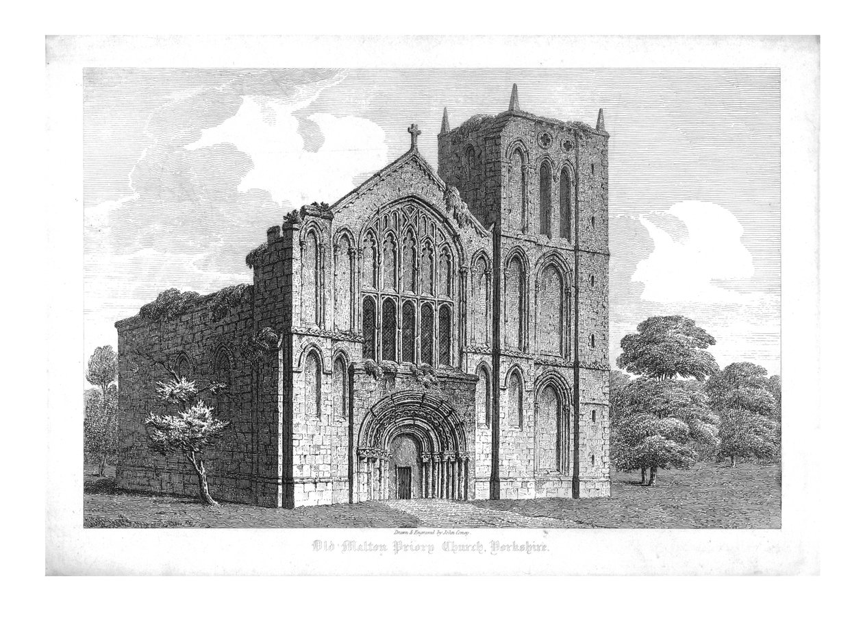 Eski Malton Manastırı Kilisesi, Yorkshire, 19. yüzyılın başlarında. by John Coney