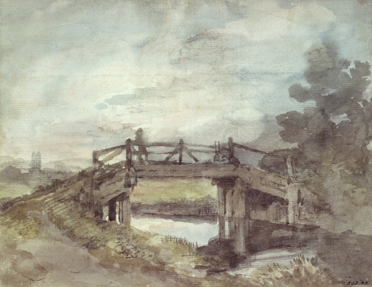 Stour üzerinde bir köprü by John Constable