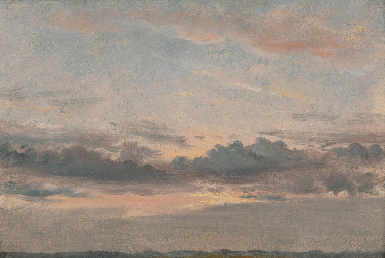 Bir Bulut Çalışması, Gün Batımı, yak. 1821. by John Constable