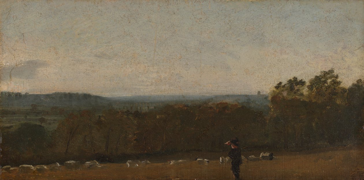 Dedham Vale'den Langham'a doğru bakan Manzarada Bir Çoban by John Constable