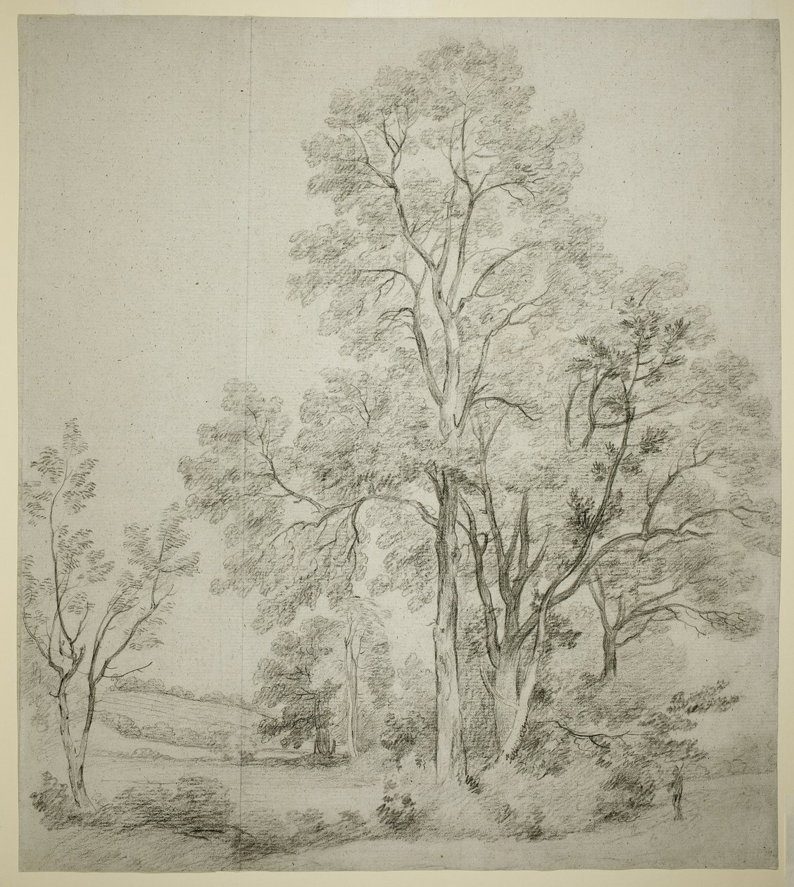 Bir Karaağaç Standı (rekto); Kilise ile Doğu Bergholt Üzerine Bir Araştırma (verso) by John Constable