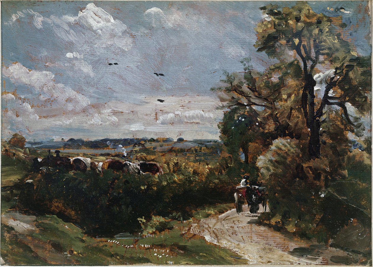 Flatford yolunda bir araba (tuval üzerine yağlı boya by John Constable