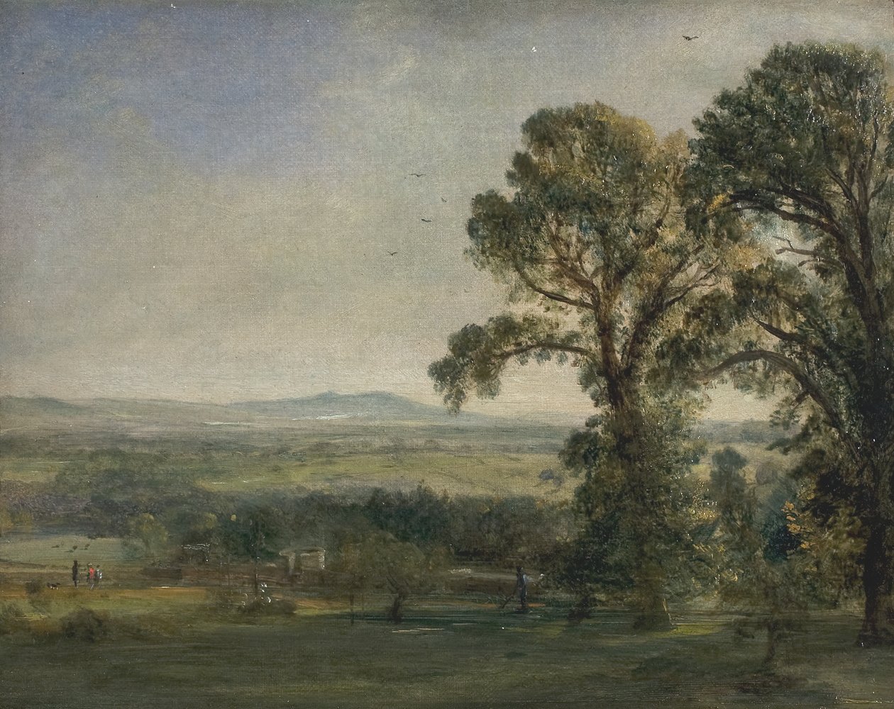 Bardon Tepesi, Coleorton Salonu, ca. 1823. by John Constable