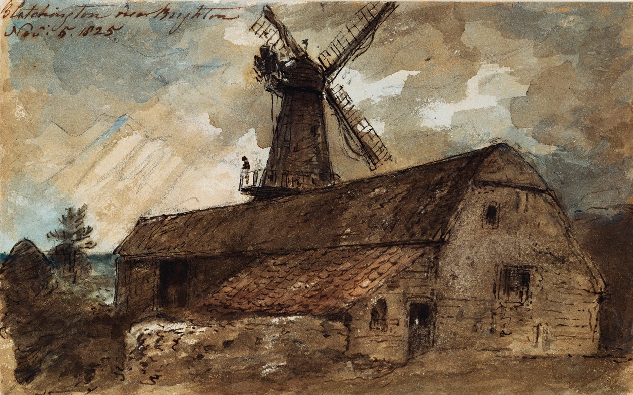 Brighton yakınlarındaki Blatchington Değirmeni, 1825 by John Constable