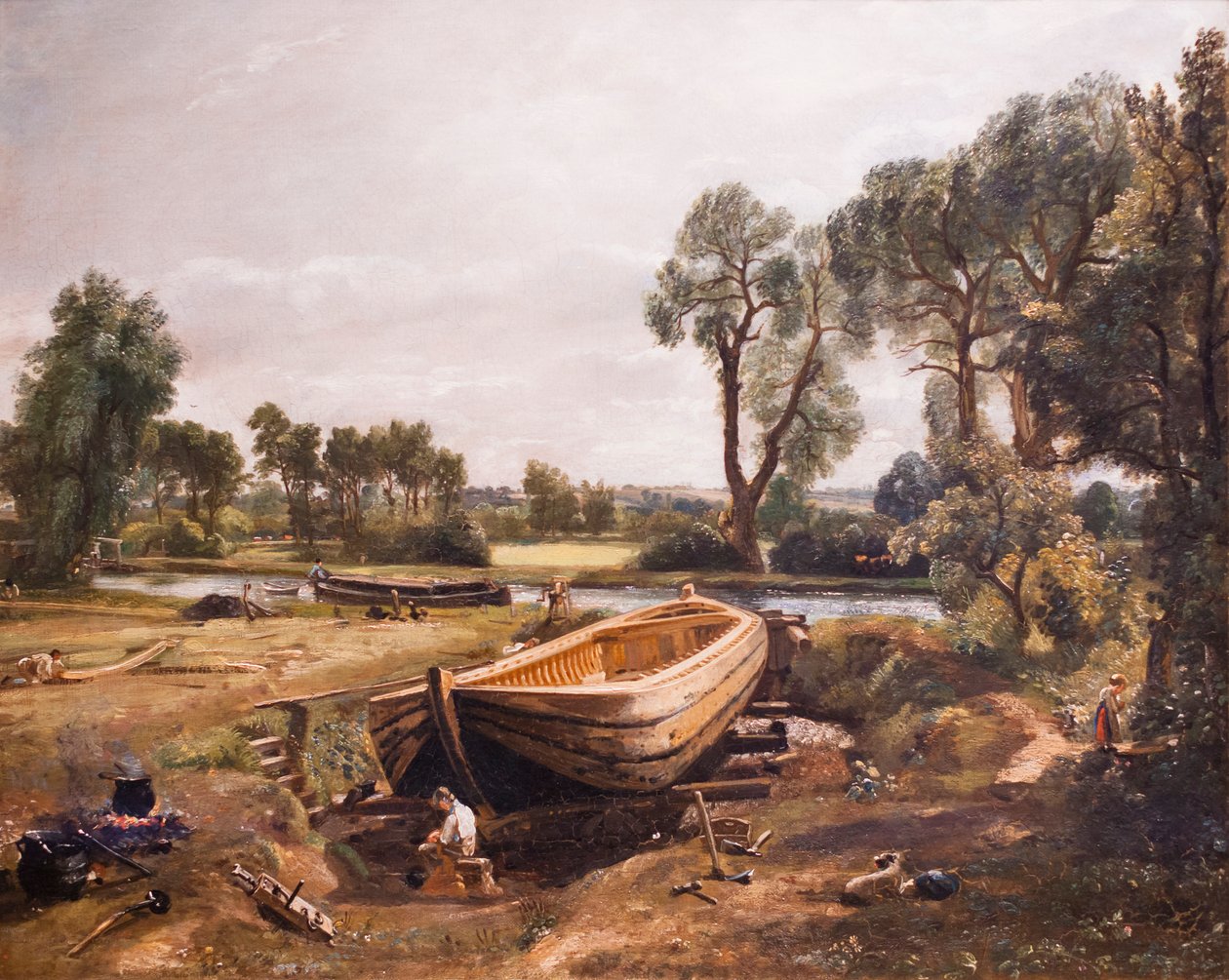 Flatford Mill yakınında tekne yapımı by John Constable