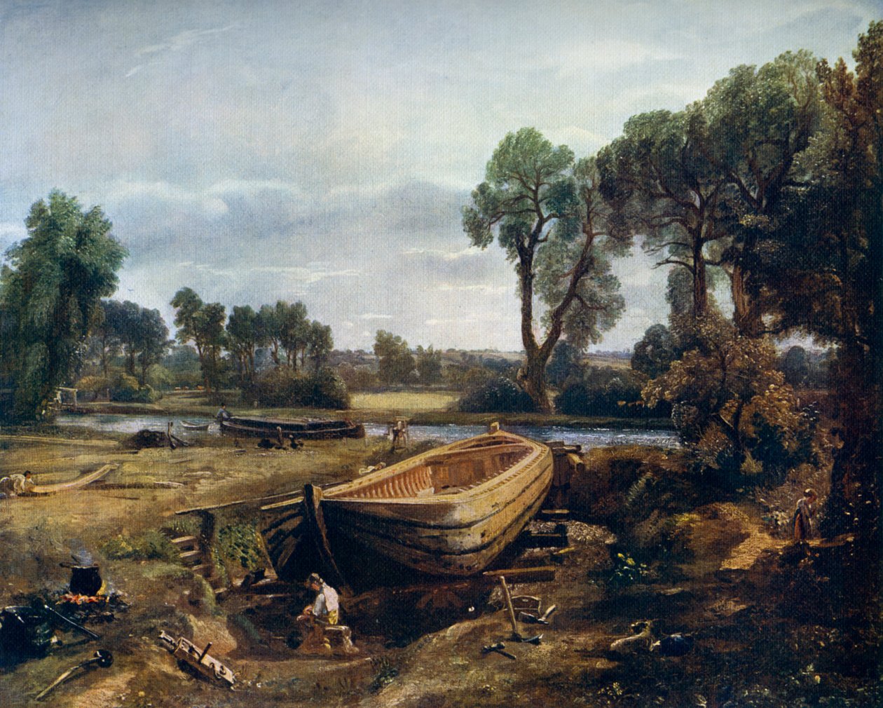Flatford Mill Yakınında Tekne İnşası, 1815, 1912. by John Constable