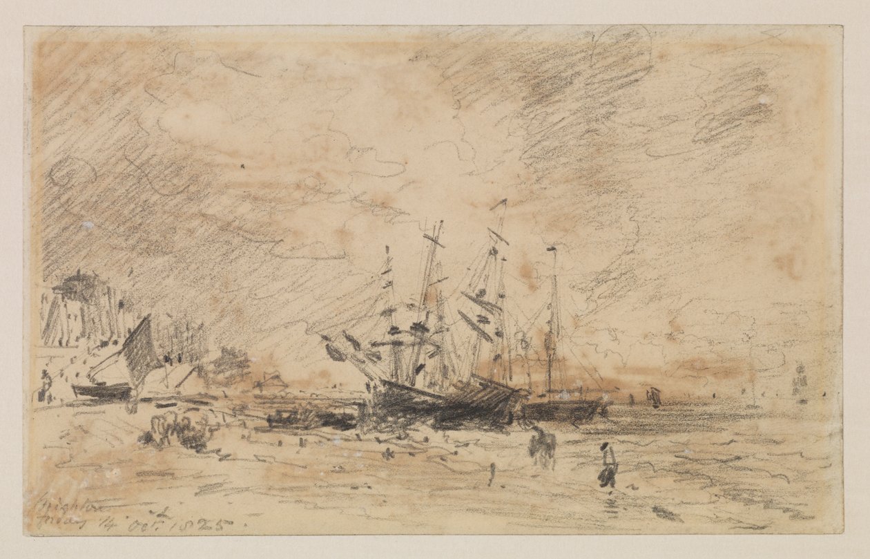 Brighton sahilinde Colliers, 14 Ekim 1825 by John Constable