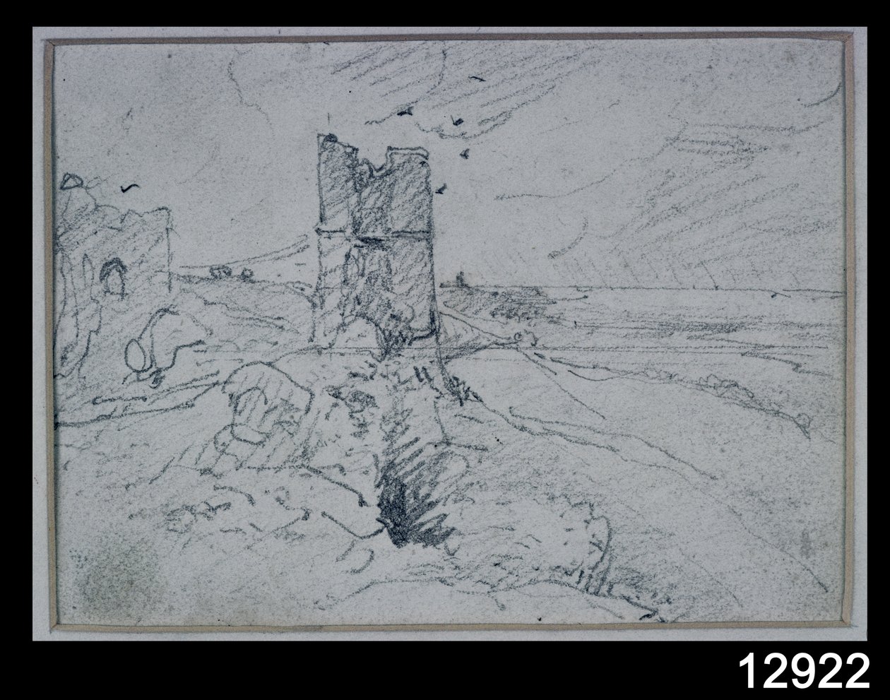 Yüksek Bir Bankada Kulübeler, 1834 by John Constable