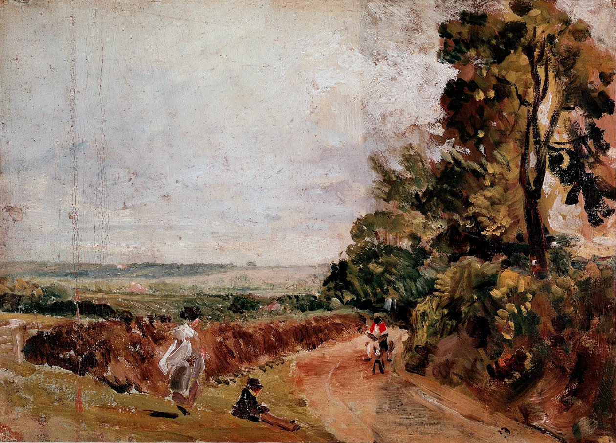 Doğu Bergholt ve Flatford arasındaki Köy Yolu John Constable (1776-1837) 1811 yaklaşık. Güneş. 24,2x33 cm Londra, Victoria ve Albert Müzesi by John Constable