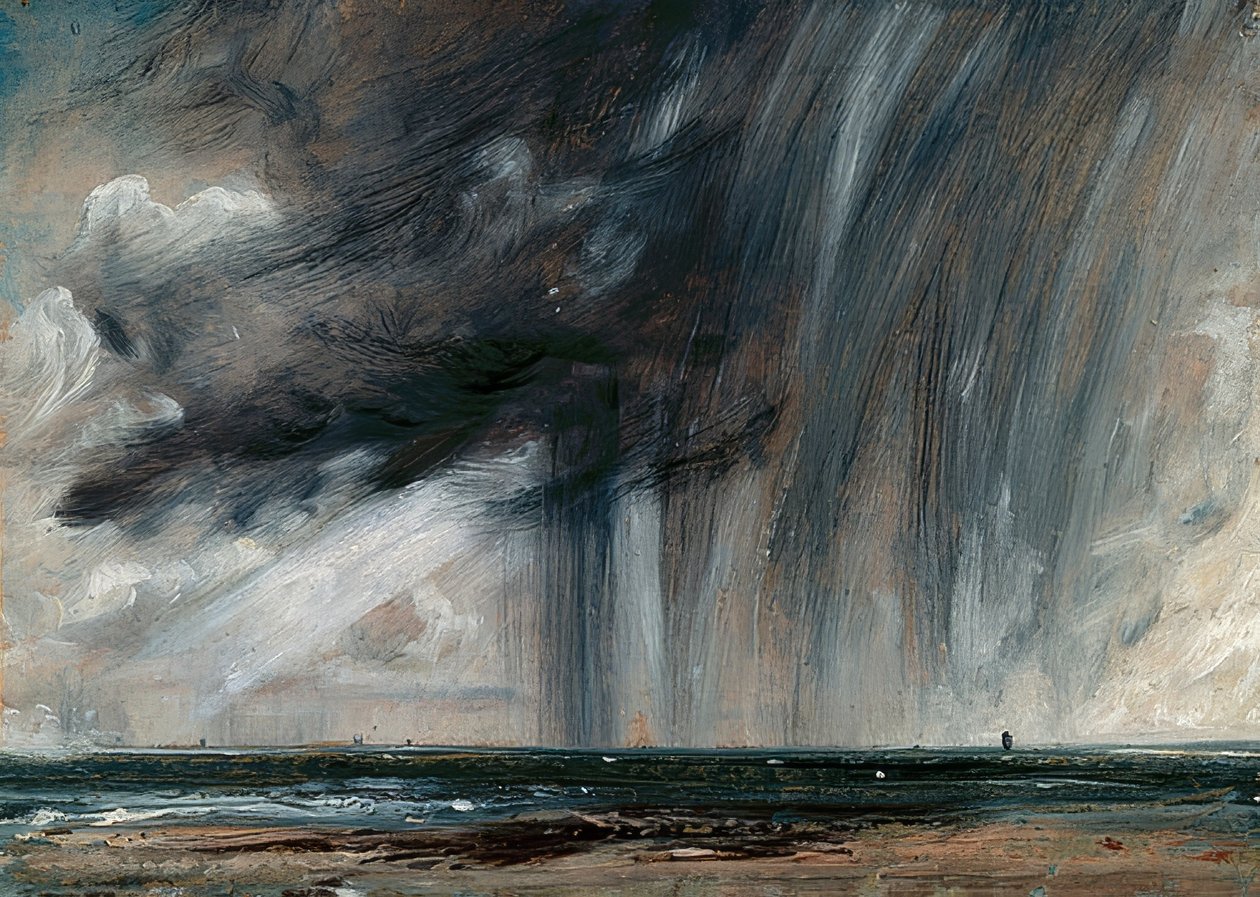 Denizin üzerinde fırtına. 1824-26 civarında by John Constable