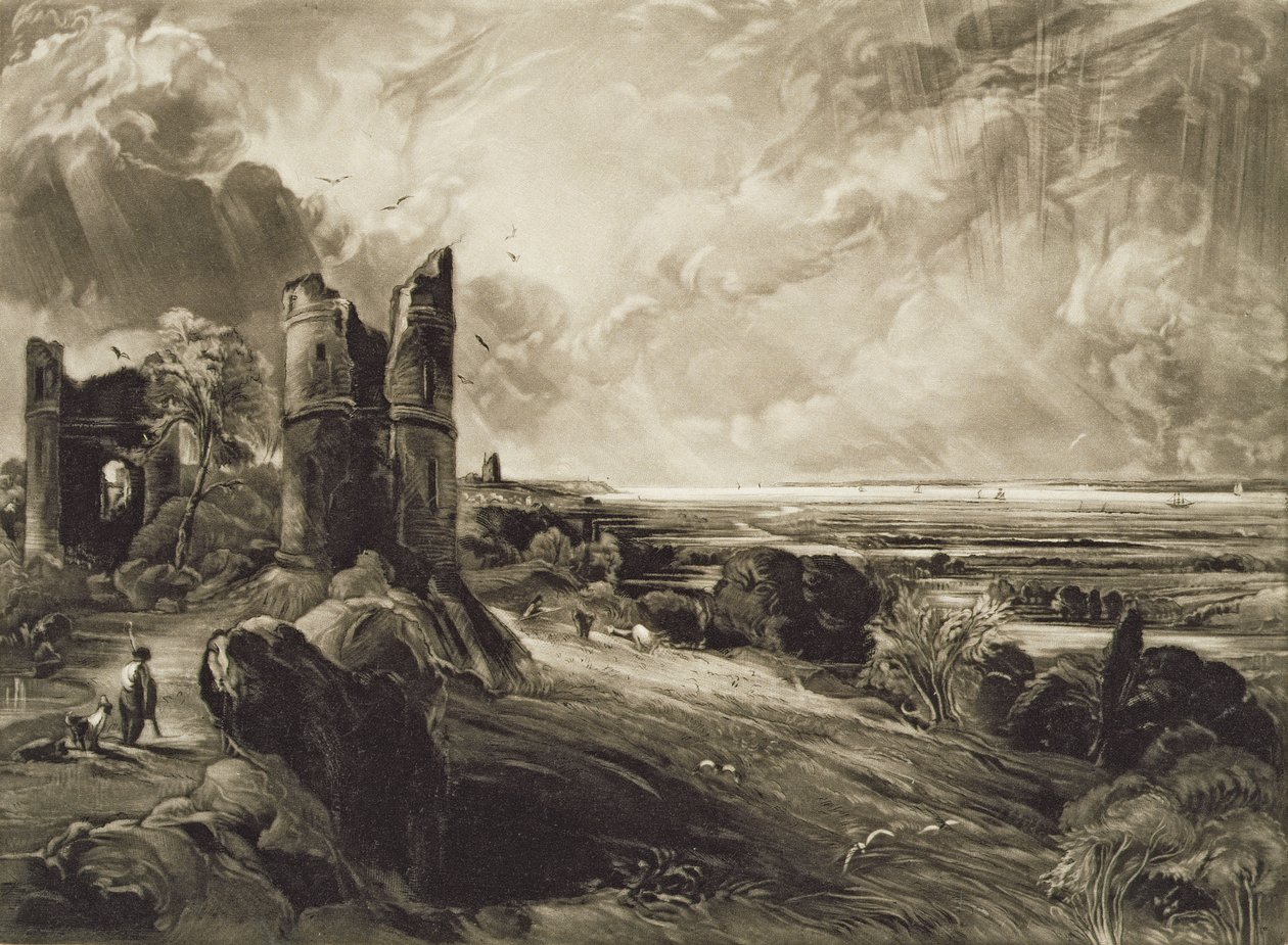 Hadleigh Kalesi, David Lucas (1802-81) tarafından 1832 dolaylarında oyulmuş (aşındırma ile mezzotint) by John Constable