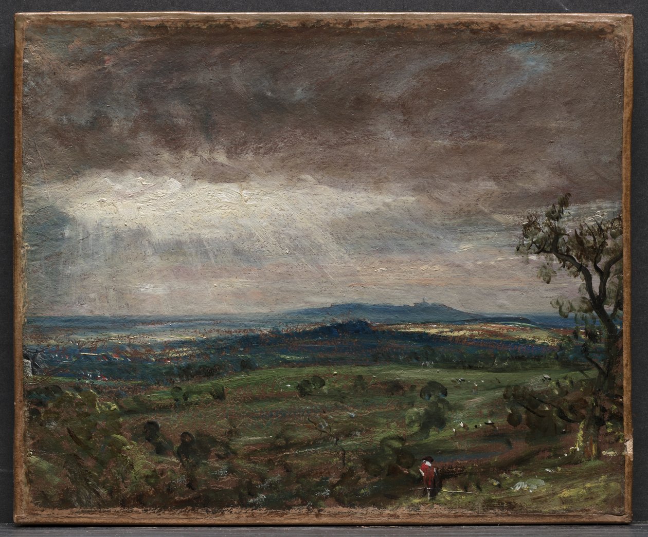 Hampstead Heath, Harrow'a Bakmak, c. 1821 (kağıt üzerine yağlı boya, tuval üzerine monteli) by John Constable
