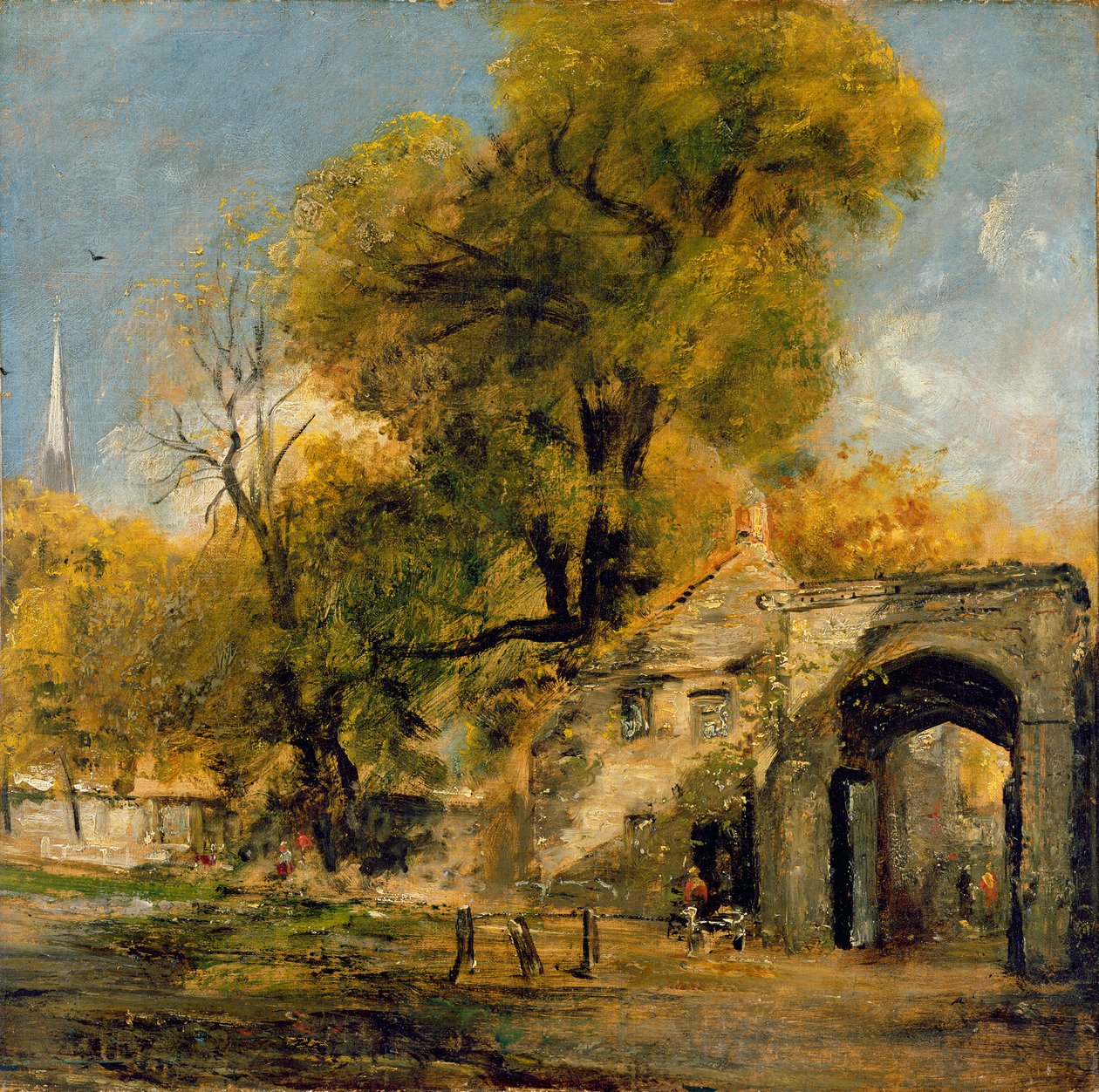 Harnham Gate, Salisbury, c.1820-21 (tuval üzerine yağlı boya) by John Constable