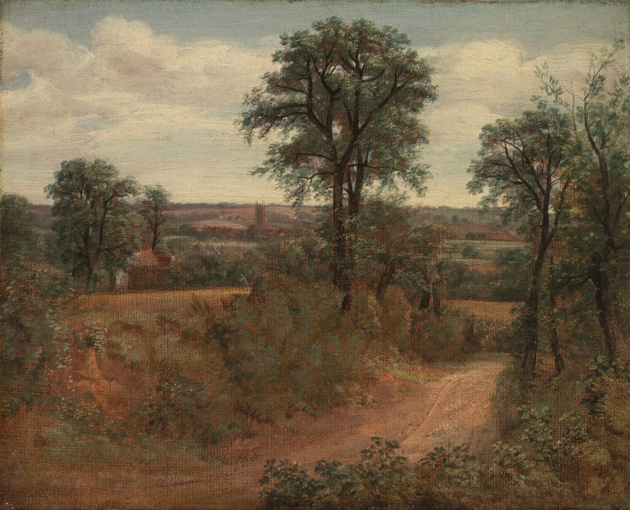 Dedham yakınlarındaki şerit by John Constable