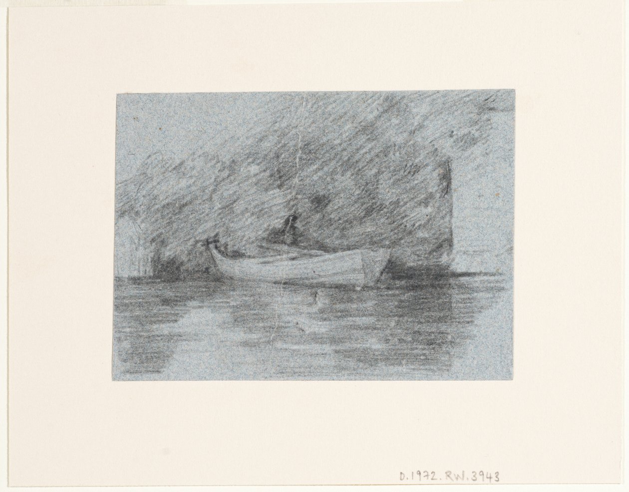 Bir bankın altına demirlemiş kürekli tekne by John Constable