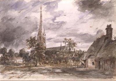 Salisbury Katedrali: evler ile by John Constable