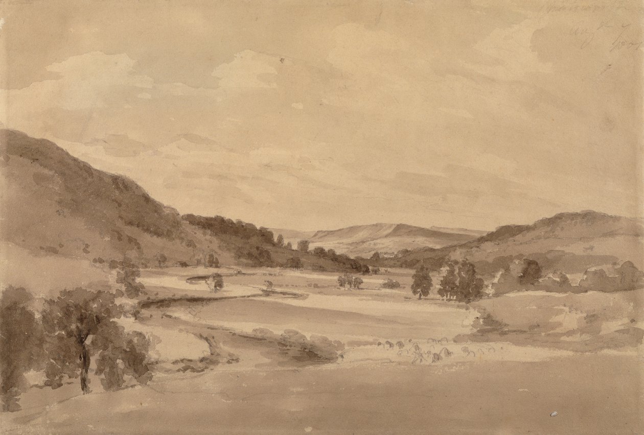Uzakta Chatsworth ile Derwent Vadisi by John Constable