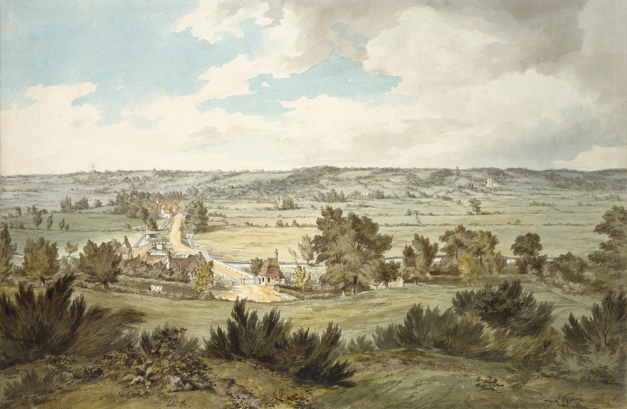 Dedham yakınlarında görülen Stratford St Mary ile Stour Vadisi, c1800 by John Constable