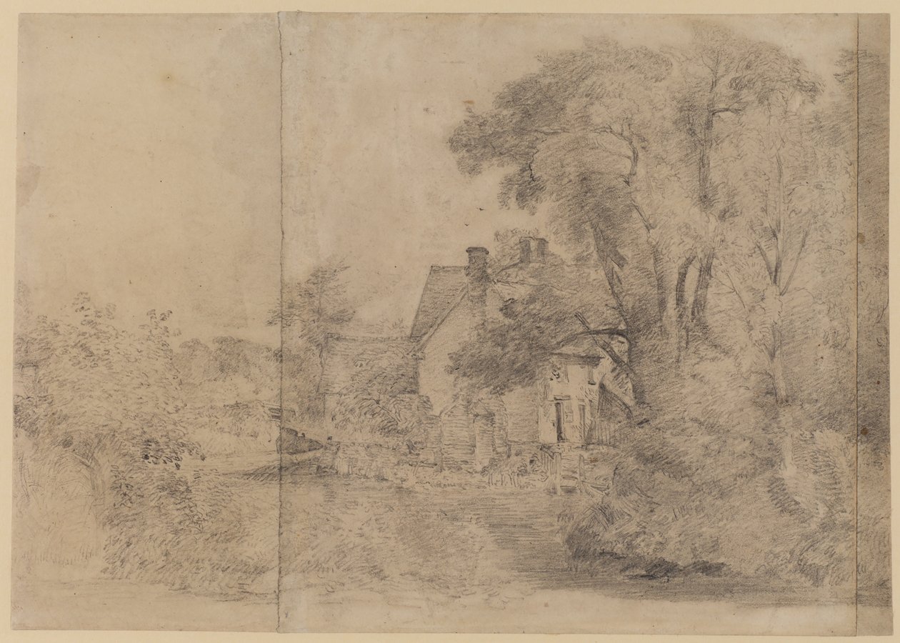 Willy Lotts House, East Bergholt, c.1820 (black chalk on paper) by John Constable
