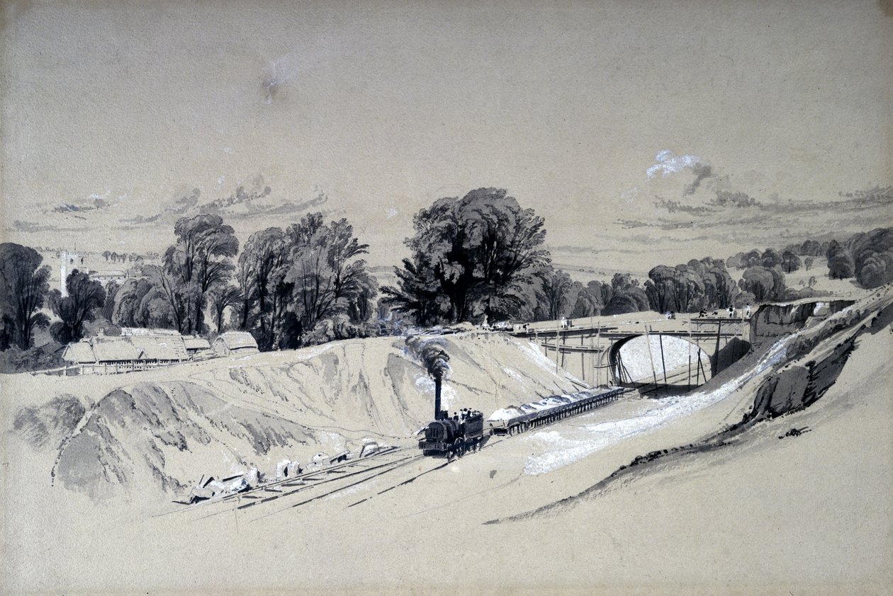 Berkhamsted, Hertfordshire, 5 Haziran 1837 (kalem ve mürekkep ve kağıt üzerinde yıkama) by John Cooke Bourne