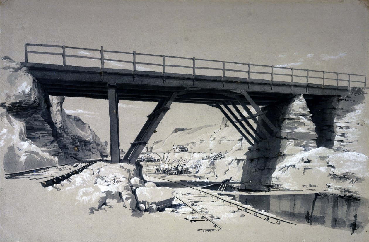 Blisworth Cutting, Northamptonshire, 2 Temmuz 1837 (kalem ve mürekkep ve kağıt üzerinde yıkama) by John Cooke Bourne