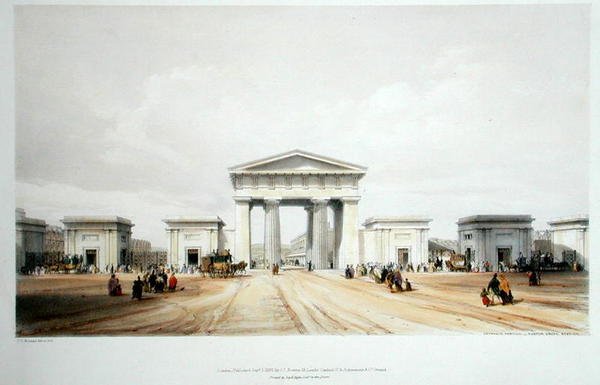 Giriş revak, Euston Grove İstasyonu, John Britton tarafından 