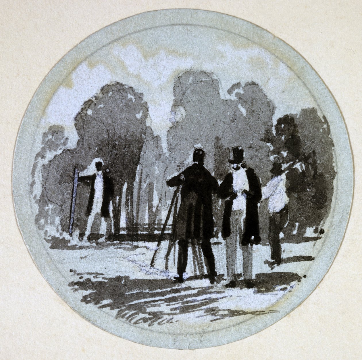 Levelling, London & Birmingham Railway, c.1838 (kalem ve mürekkep ve kağıt üzerinde yıkama) by John Cooke Bourne