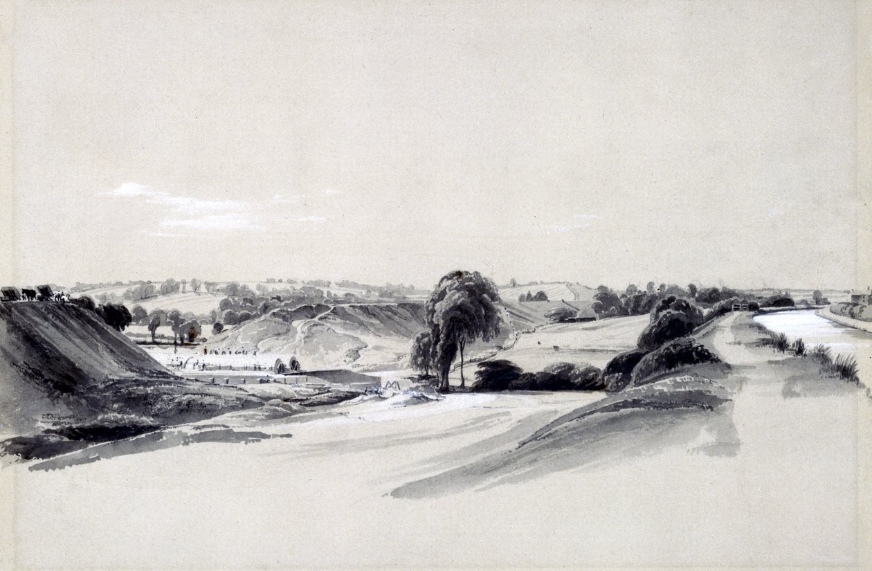 Yapım ve dolgu, Bugbrooke, 10 Temmuz 1837 (kalem ve mürekkep ve kağıt üzerinde yıkama) by John Cooke Bourne