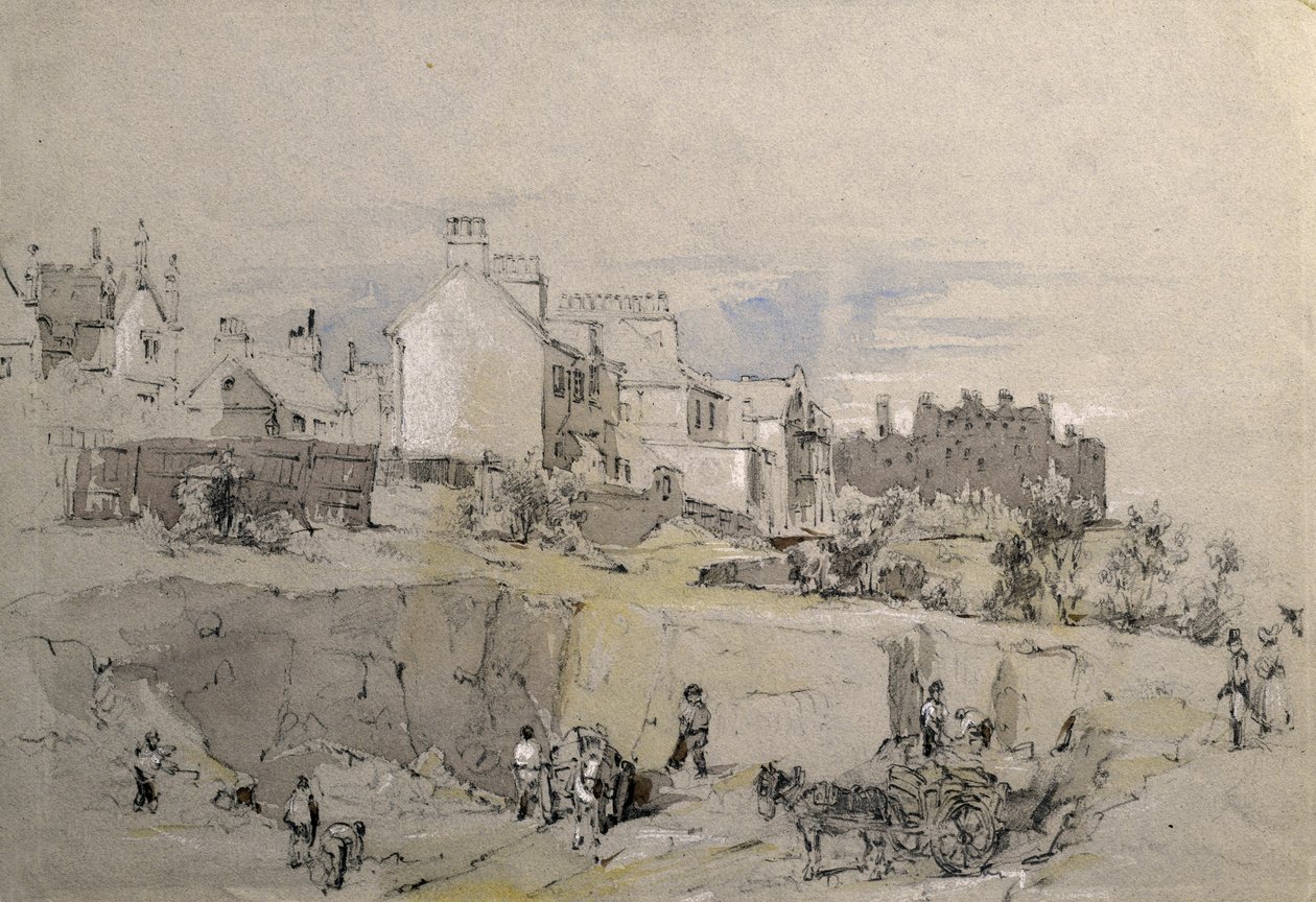 Park Street, Camden Town, 1836-39 dolayları (karakalem) by John Cooke Bourne