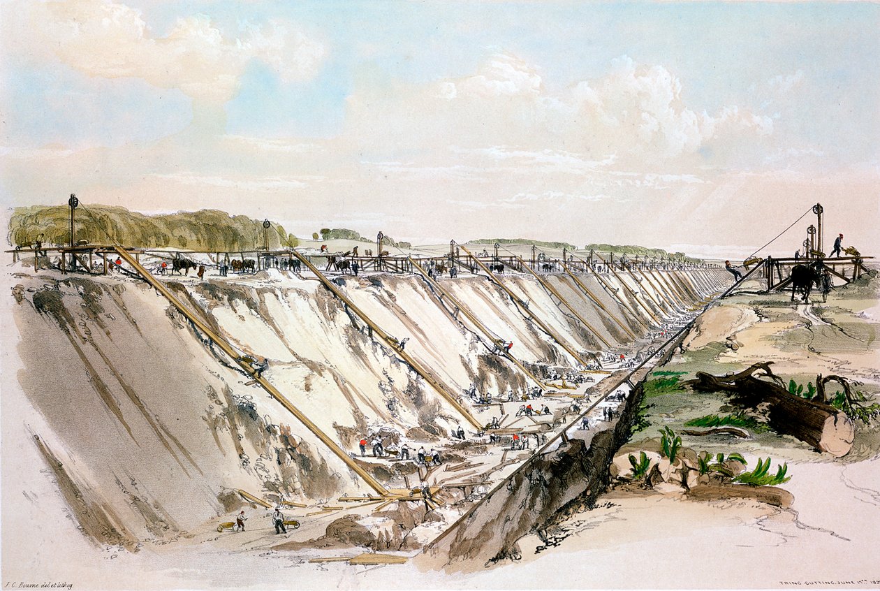 Tring kesimi, Londra ve Birmingham Demiryolu, 17 Haziran 1837 1839 by John Cooke Bourne