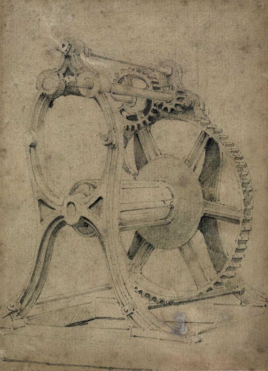 Zincirleri sarmak için vinç veya yengeç mekanizması, 1830