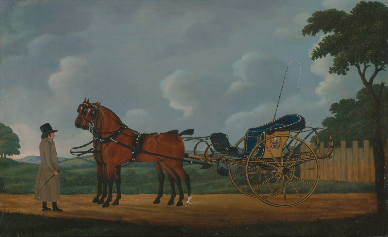 Bir Çift Yuvası Bir Arabaya Koşumlanmış Bir Beyefendi by John Cordrey