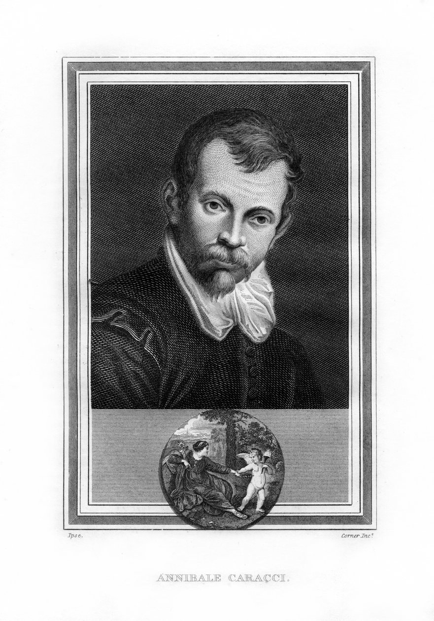 Annibale Carracci, İtalyan Barok dönemi ressamı, 1825. by John Corner