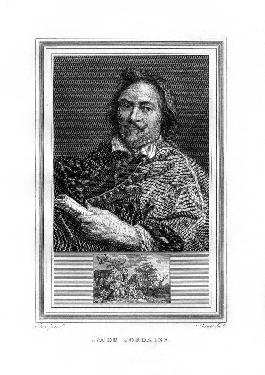 Jacob Jordaens, Flaman Barok dönemi ressamı, 1825. by John Corner