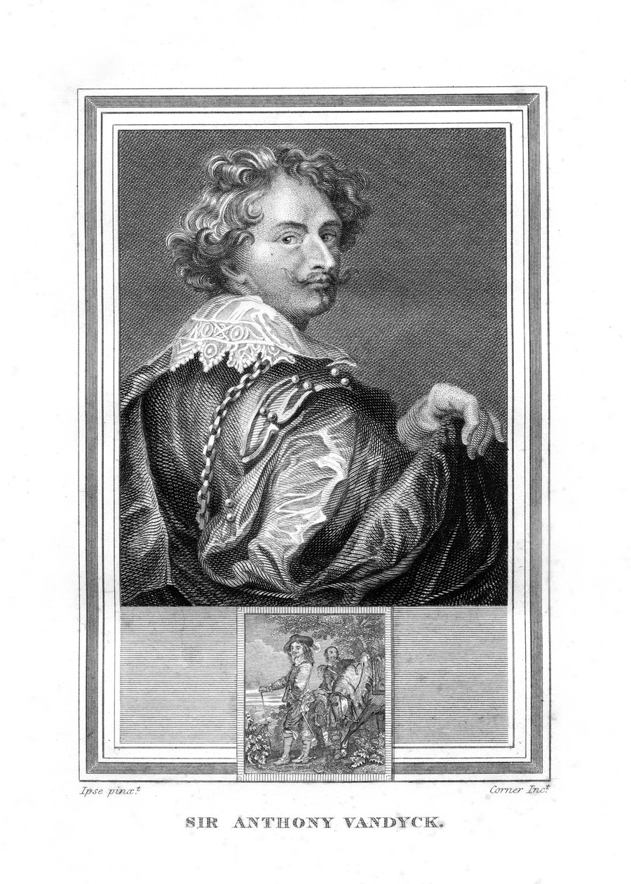 Sir Anthony Anton van Dyck, 1599-1641, Flaman ressam, 1825. by John Corner