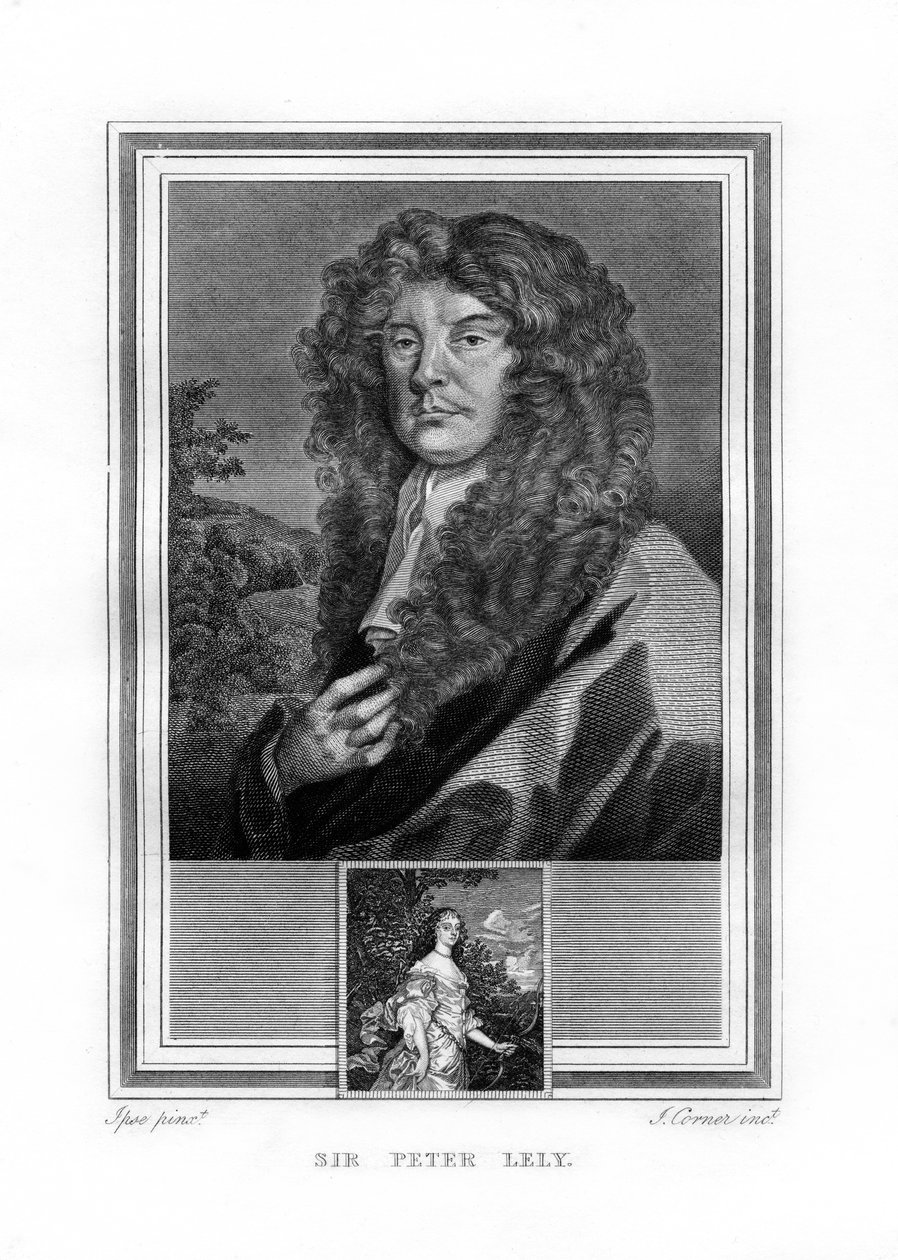 Sir Peter Lely, Hollanda doğumlu İngiliz Barok dönemi ressamı, 1825. by John Corner