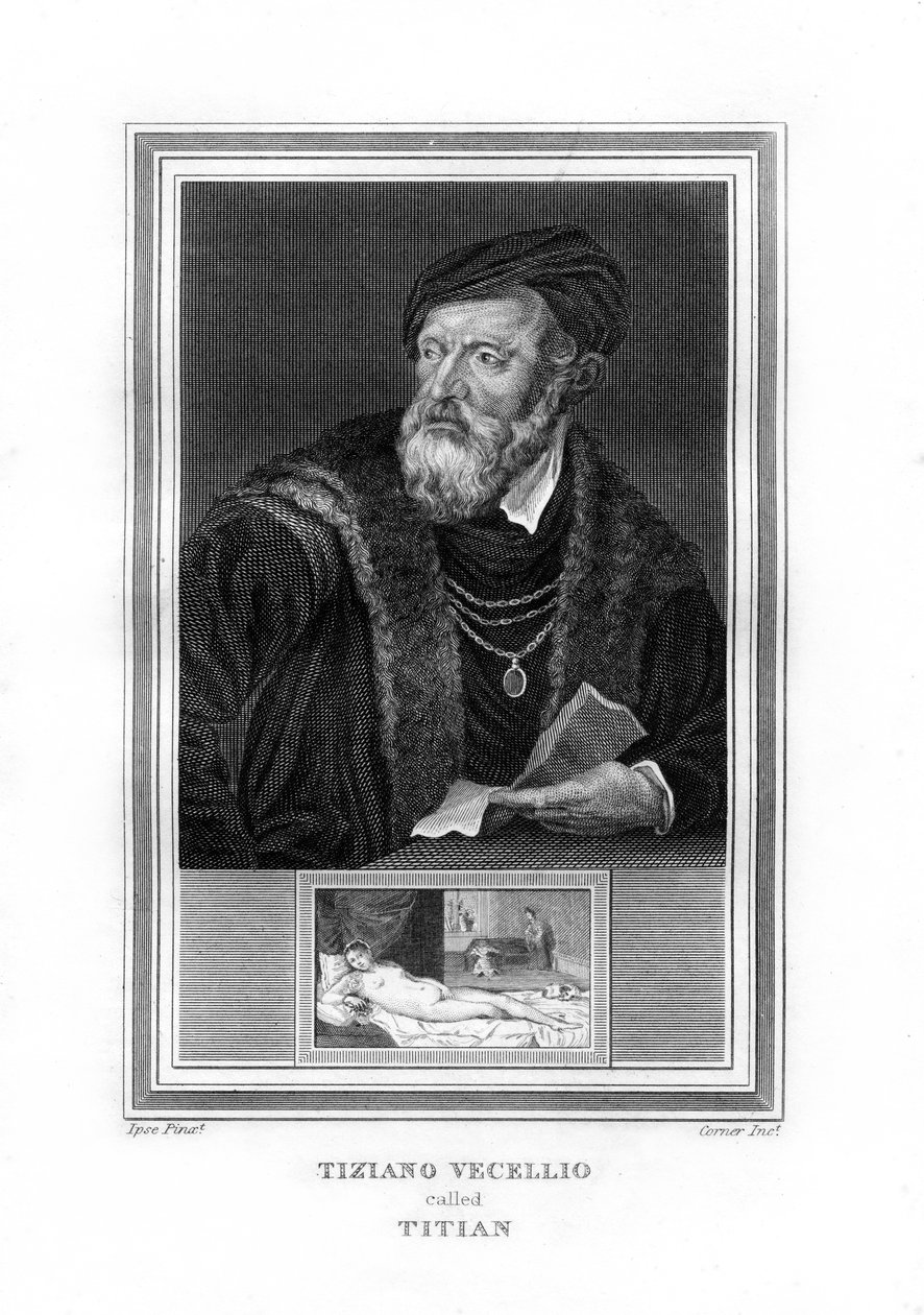 Tiziano Vecelli Titian, İtalyan Yüksek Rönesans ressamı, 1825. by John Corner