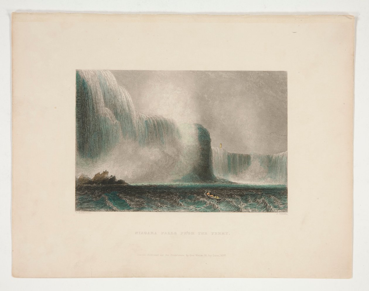 Feribottan Niagara Şelalesi, Nathaniel Parker Willis için illüstrasyon by John Cousen