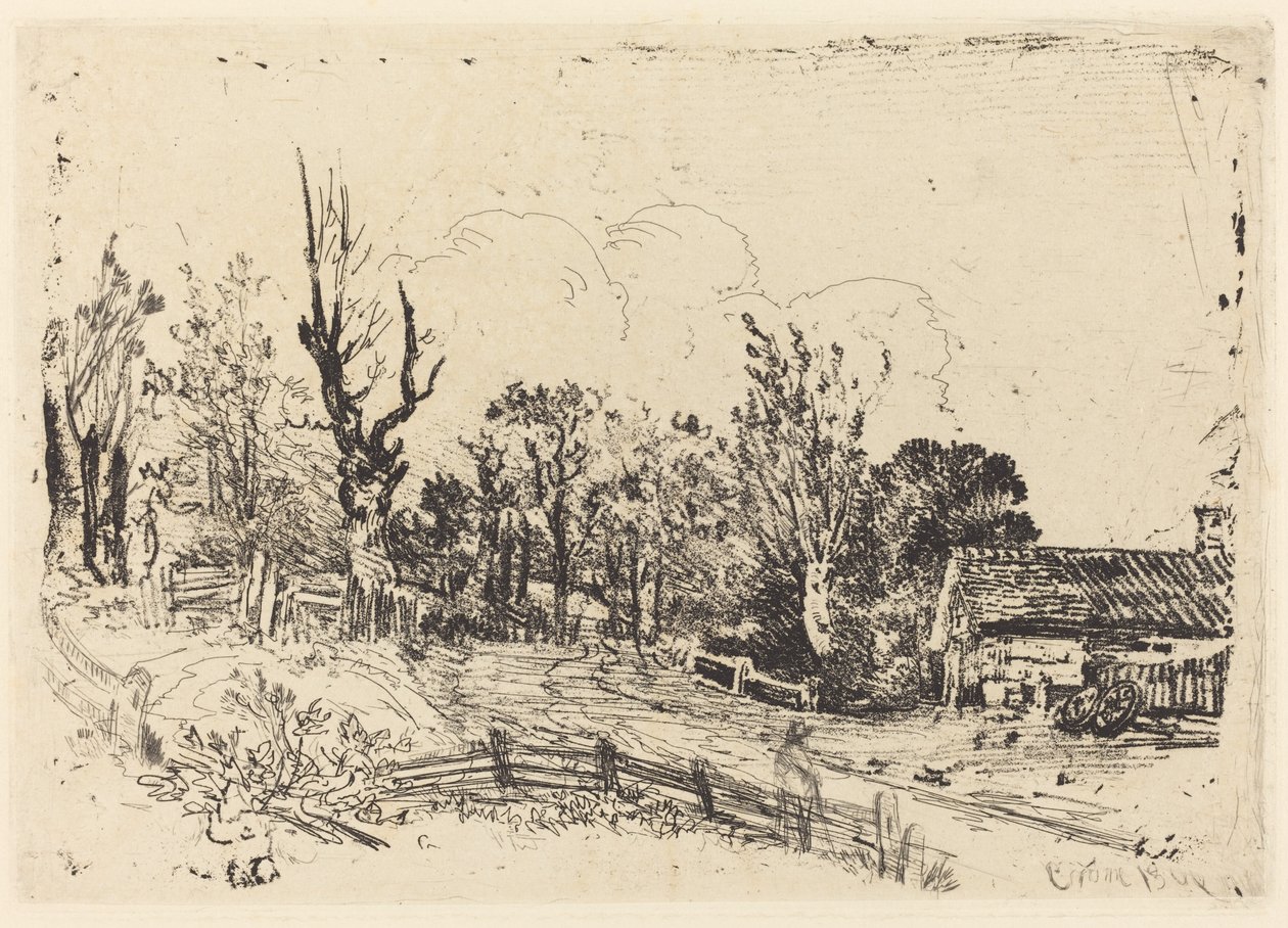 Sağda Çiftlik Evi Olan Yol by John Crome