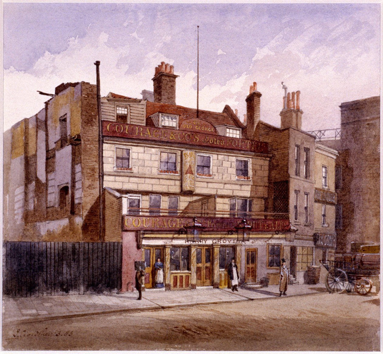 Old George Inn, Trinity Meydanı, Londra, 1883 by John Crowther