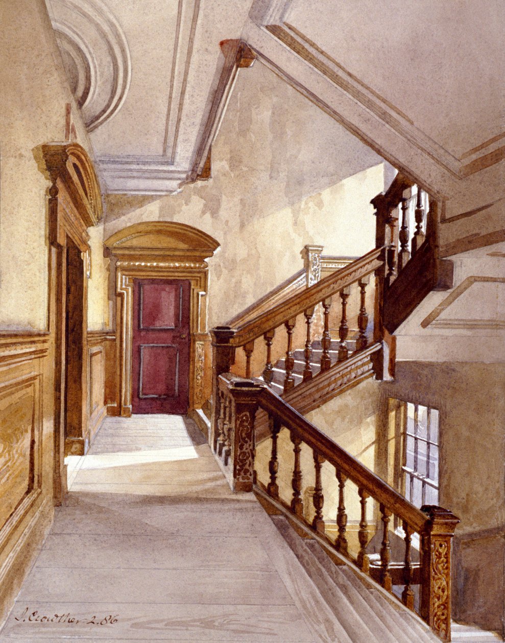 Sir Christopher Wren'in Evi, Botolph Lane, Londra, 1886. by John Crowther