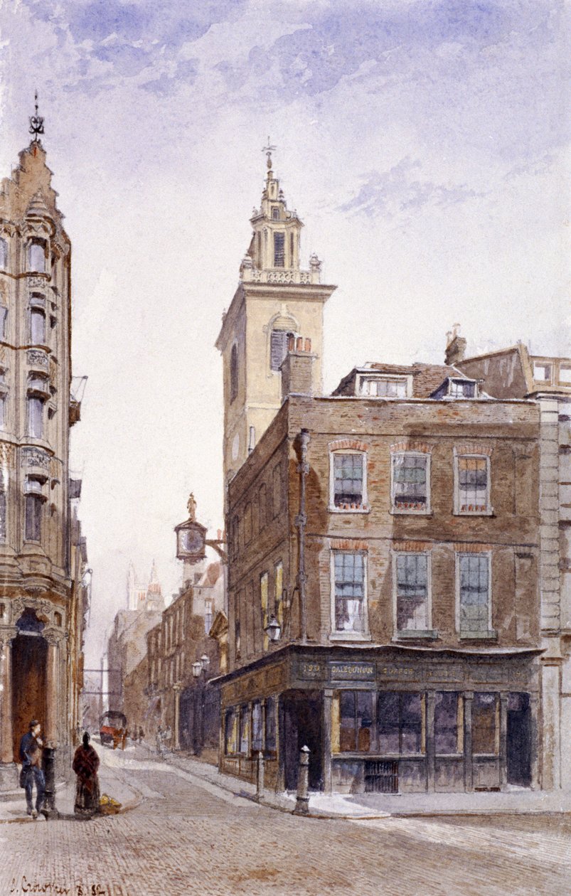 St James Garlickhythe, Yukarı Thames Caddesi, Londra, 1882 by John Crowther
