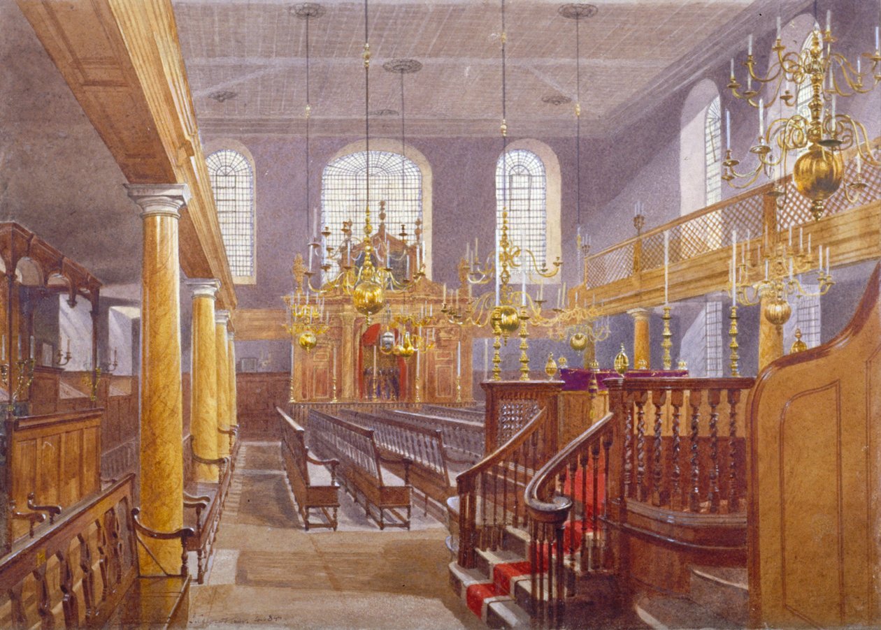 Sinagog, Bevis Marks, Londra Şehri, 1884 by John Crowther