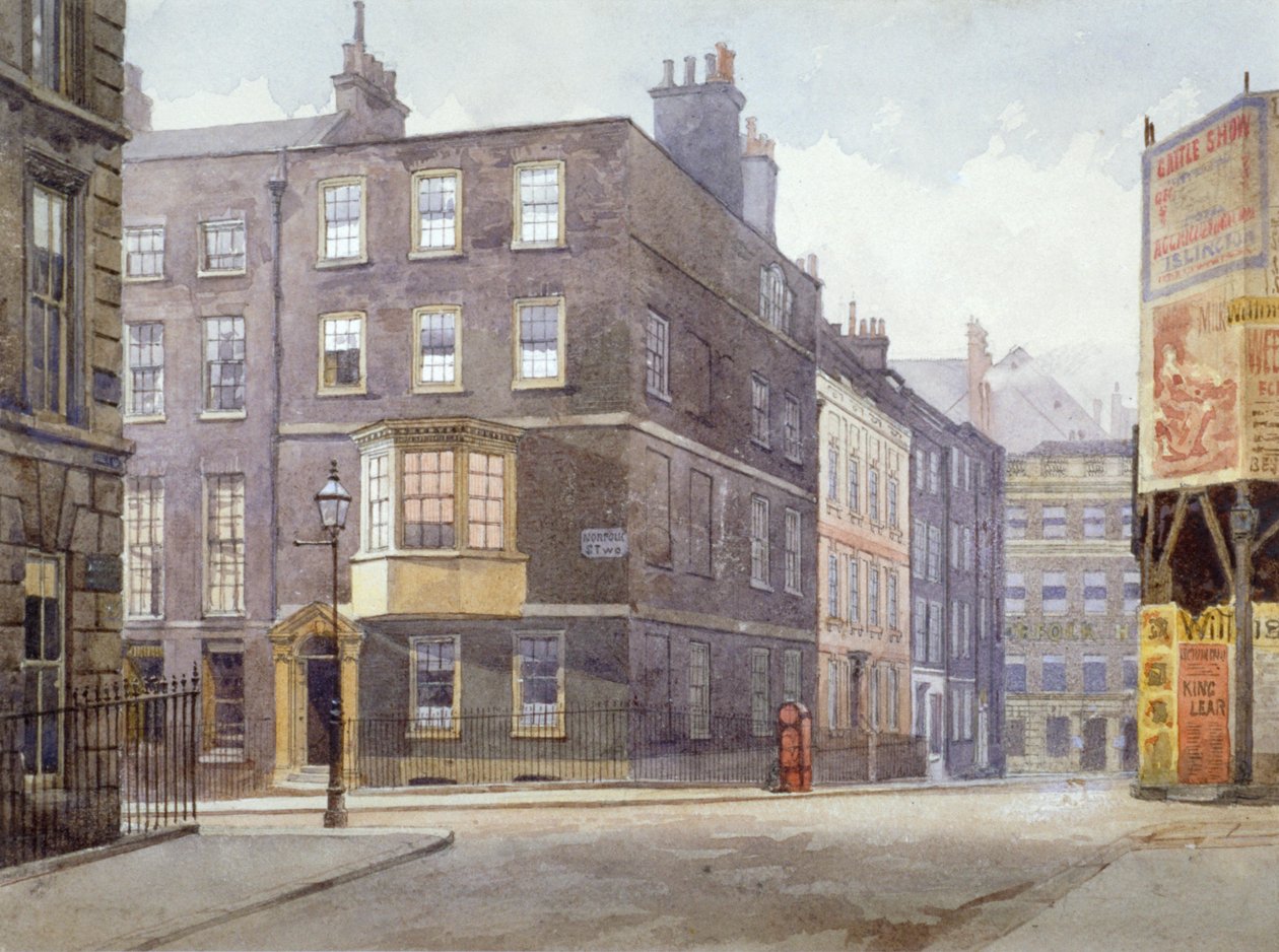 Howard Street ve Norfolk Street kavşağının görünümü, Londra, 1880 by John Crowther